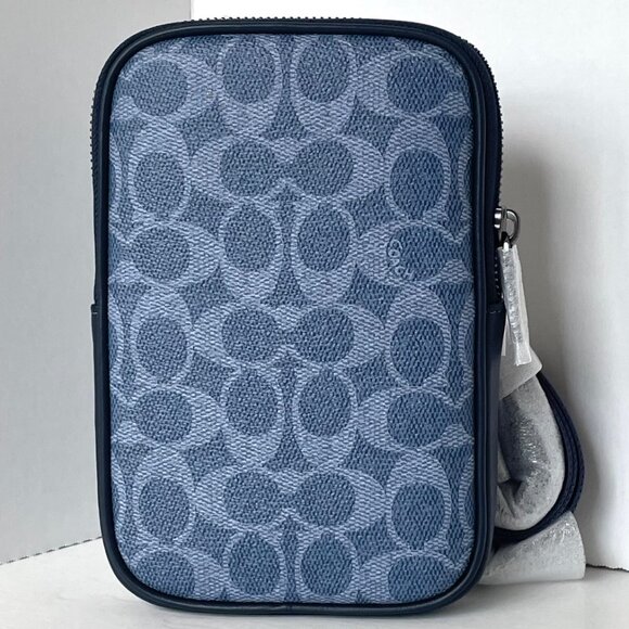 Coach Other - Coach Aden Crossbody Shoulder Bag Blue Signature Canvas Leather CW364